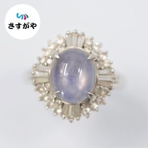 K18WG ダイヤ付き リング